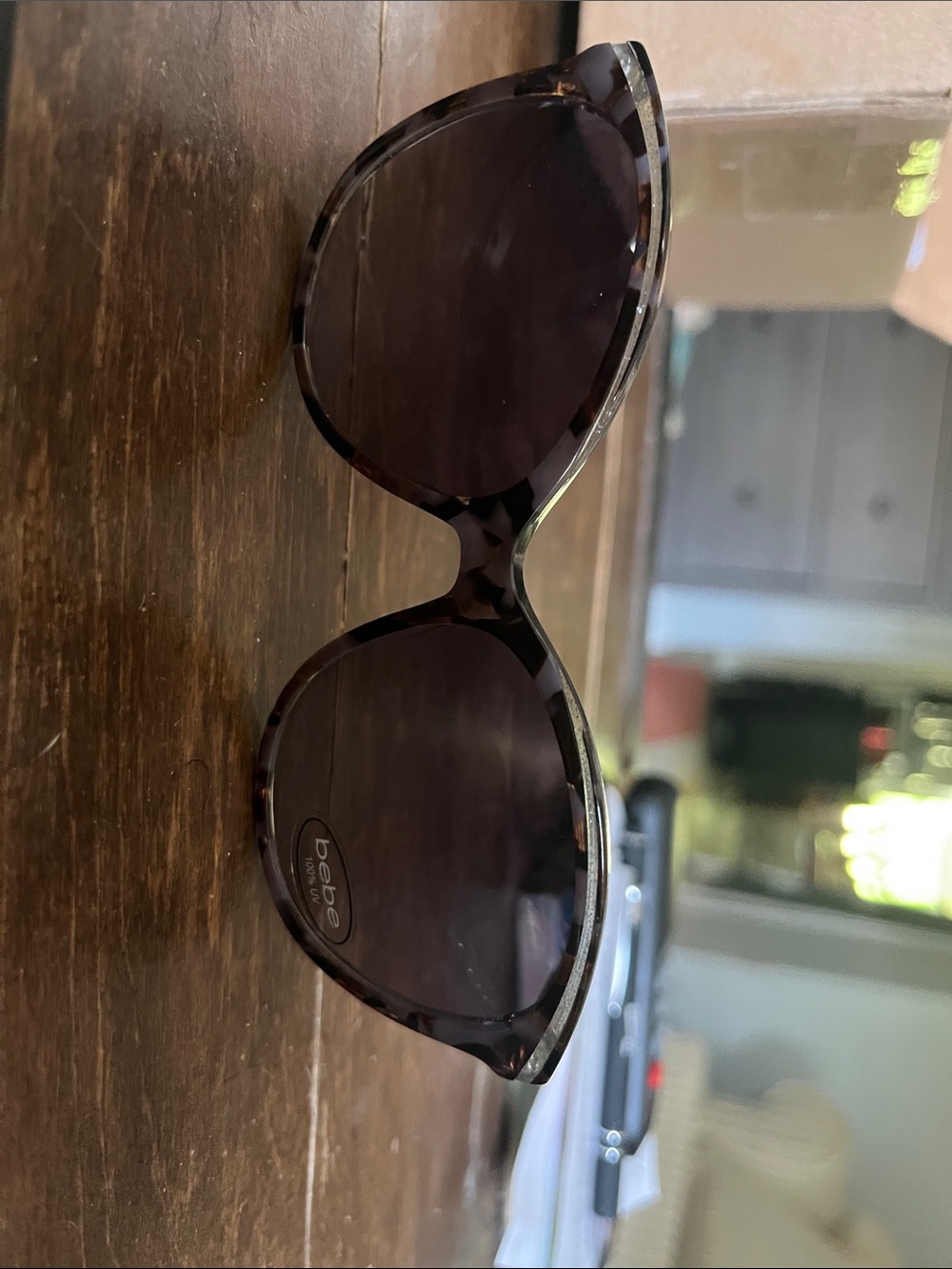 bebe Tortoise Shell Oversized Sunglasses - Dark Brown Lenses